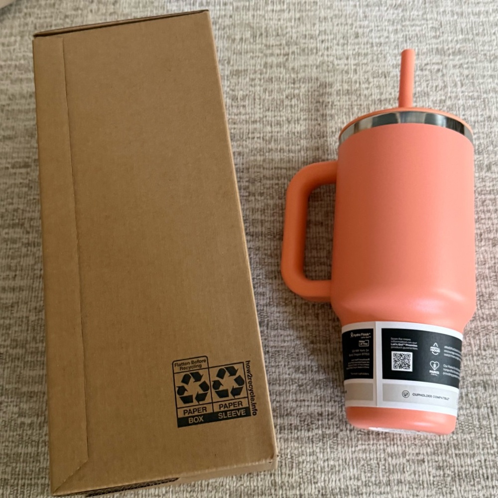 NEW w/ Box Straw Lid Hydro Flask 32 oz All Around Travel Tumbler Mug Sunglow T33 - Picture 1 of 9